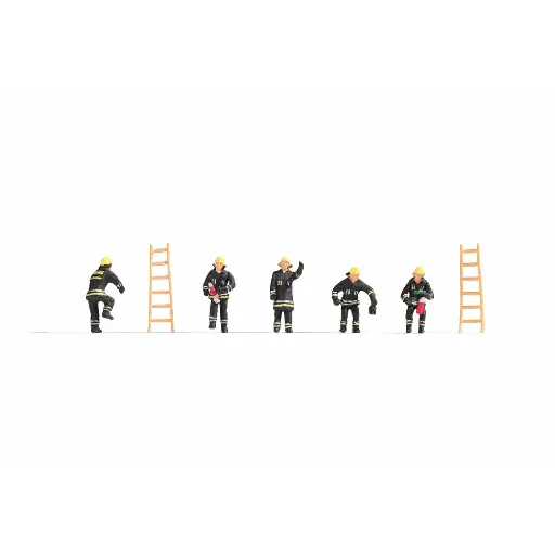 [NO36021] Pack de 5 Pompiers + 2 Echelles - Noch 36021 - N 1/160
