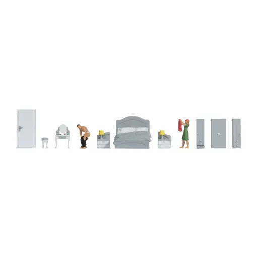 [NO16287] Coffret de figurines thématiques « Chambre » - Noch 16287 - HO 1/87