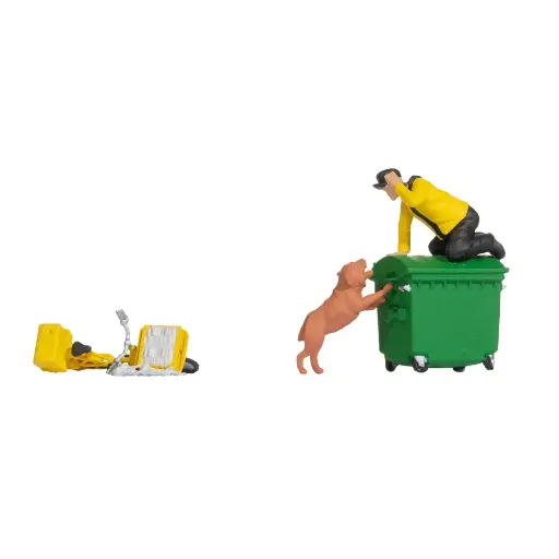 [NO16610] Figurines « Caution Dog » poursuite canine - Noch 16610 - 1/87 HO