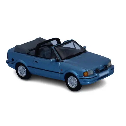 [PCX870158] Voiture Ford Escort MK IV cabriolet, bleu clair métallisé PCX 870158 - HO 1/87