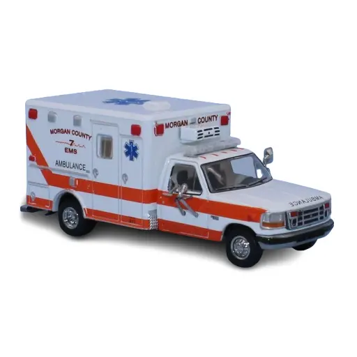 [PCX870363] Ford F 350 Horton Ambulance - blanc / orange - Morgan County - 1997 - PCX 870363 - HO 1/87