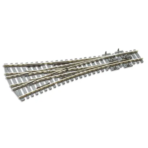 [PESLE99] Aiguillage triple 12° Peco SLE99 Electrofrog 220 mm code 100 - R 610 mm - HO 1/87