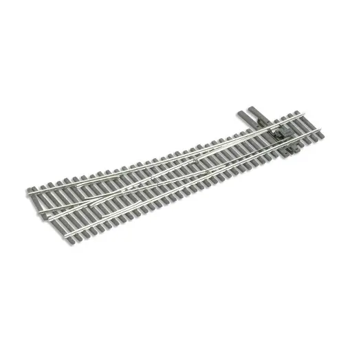 [PESL8351] Aiguillage à droite, longueur 211mm, rayon 660mm, angle 11.4°, sans coeur polarisé (insulfrog), code 83