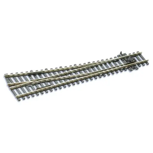 [PESLU8361] Aiguillage à droite, longueur 223.5mm, rayon 1092mm, angle 9.5°, sans coeur polarisé (unifrog), code 83 - Peco SLU8361