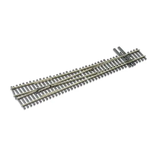 [PESLE8381] Aiguillage à droite, longueur 322mm, rayon 1702mm, angle 7.15°, avec coeur polarisé (electrofrog), code 83
