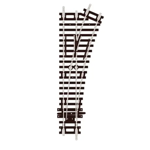 [PESLU395F] Aiguillage droit avec coeur polarisé - Peco - SLU395 - N 1/160 - Code 55 - longueur 123.7mm