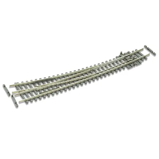 [PESLE386F] Aiguillage courbe droit avec coeur polarisé longueur 160mm rayon 457mm et 914mm angle 10° code 55