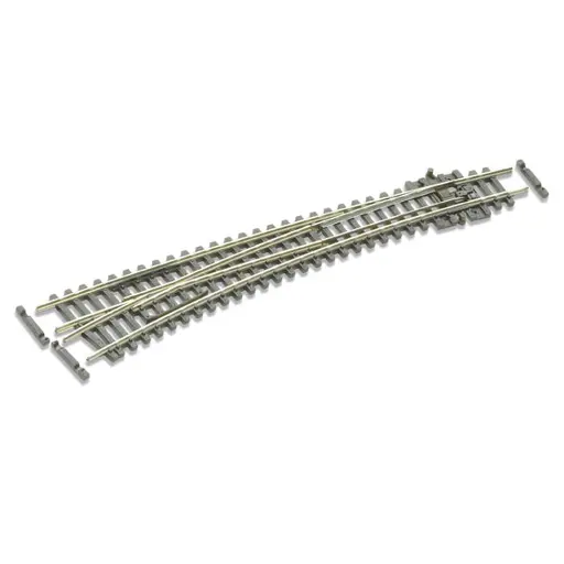 [PESLE387F] Aiguillage courbe gauche avec coeur polarisé longueur 160mm rayon 457mm et 914mm angle 10° code 55