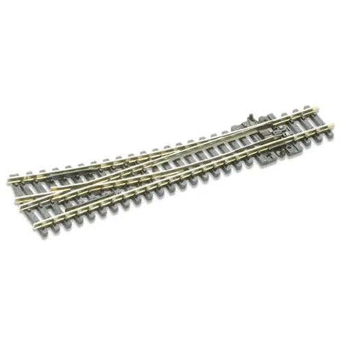 [PESLE395] Aiguillage Droit avec Coeur Polarisé 123.7mm - Rayon 457mm - Angle 12° - Code 80 - Peco SLE395 - N : 1/160