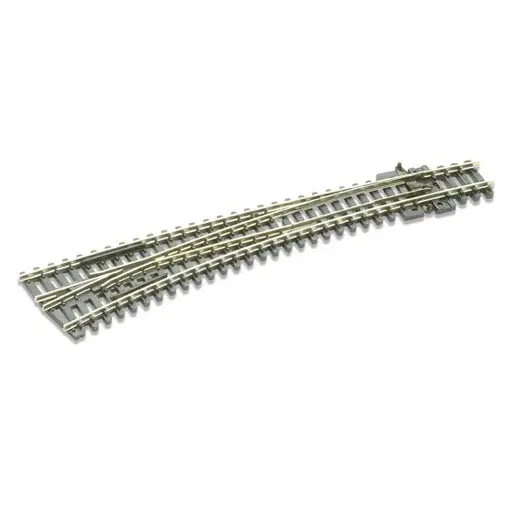 [PESLE387] Aiguillage courbe gauche avec coeur polarisé longueur 160mm rayon 457mm et 914mm angle 8° code 80