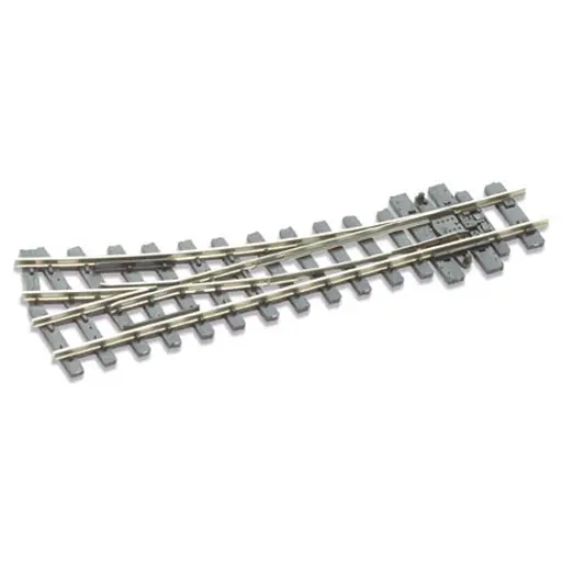 [PESLE491] Aiguillage à droite HOe longueur 125mm, rayon 304mm, angle 19.5°- PECO 491 - avec coeur polarisé (electrofrog), code 80