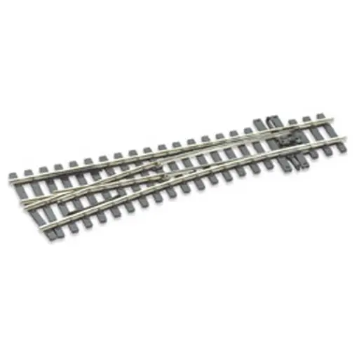 [PESLE1496] Aiguillage à gauche 10° Peco SLE1496 Electrofrog 160 mm - R 508mm - HOm 1/87