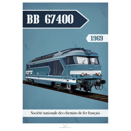 [8TBB67400] Poster Locomotive BB67590 - 1969 - 800Tonnes  8TBB67400 - A2 42.0 x 59.4 cm - SNCF