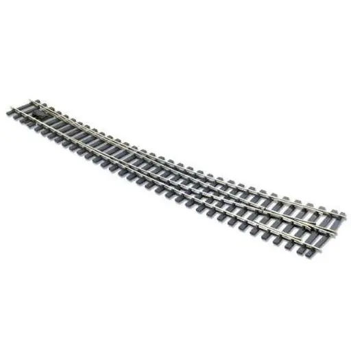 [PESLE787BH] Aiguillage courbe à gauche, longueur 516mm, angle 8°, rayons 3098mm et 1727mm, avec coeur polarisé (electrofrog), code 124