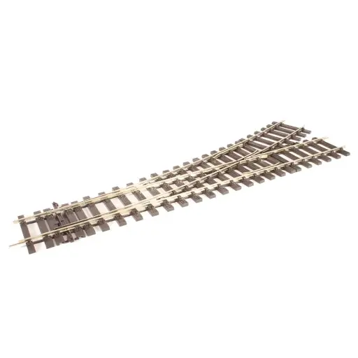 [PESTU751] Aiguillage à gauche, longueur 394mm, rayon 1028mm, angle 22.5°, modèle unifrog, code 124