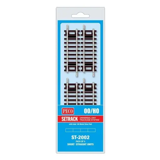 [PEST2002] Lot de 4 rails droits 79 mm - Peco ST2002 - HO : 1/87 - Code 100