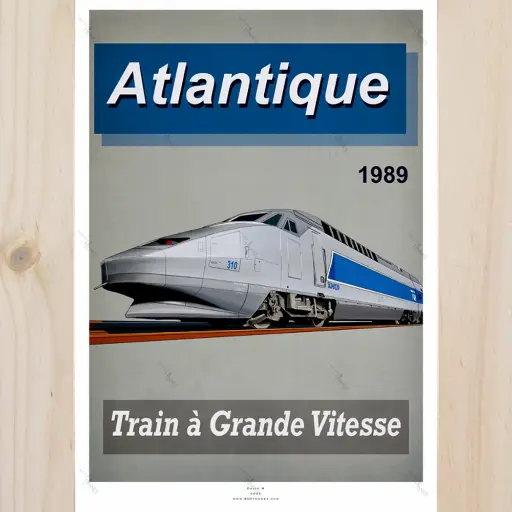 [8TATLANTIQUE] Poster TGV Atlantique - 800tonnes 8TATLANTIQUE - A2 42.0 x 59.4 cm - 1989