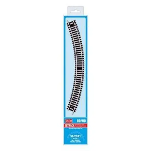 [PEST2021] 4 rails courbes rayon 371 mm 45° Peco ST2021 - HO : 1/87 - Code 100