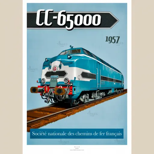 [8TCC65000] Poster CC 65000 - 1955 -800Tonnes 9TTC65000 SNCF - A2 42.0x59.4 cm