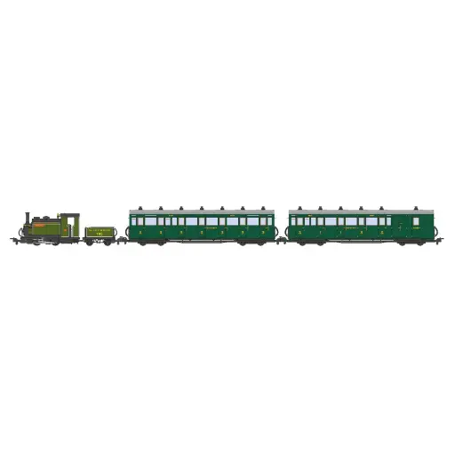 [PEGR1003] Locomotive à vapeur « Exmoor Pony » et voiture édition spéciale pack train de voyageurs - Peco GR1003 - OO 1/76 - Analogique