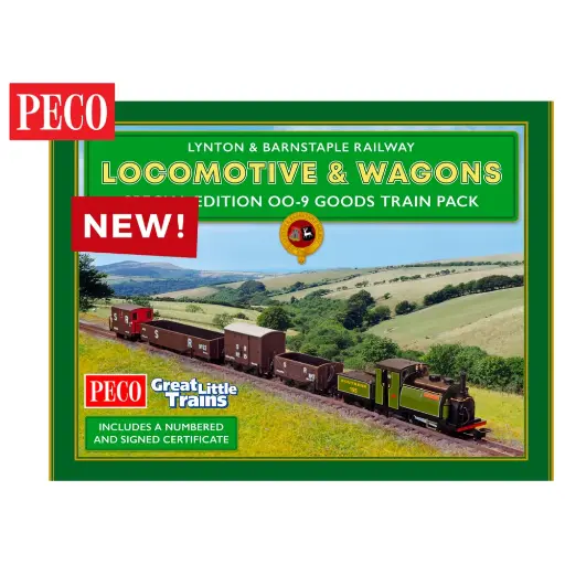[PEGR1004] Locomotive à vapeur « Exmoor Pony » et wagon édition spéciale pack train - Peco GR1004 - OO 1/76