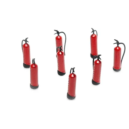 [87T221017] Lot de 8 extincteurs - 87TRAIN 221017 - HO 1/87