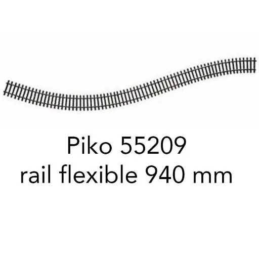 [PI55209] Rail flexible traverses bois Piko 55209 - HO 1/87 - Code 100 - Voie A - 940 mm