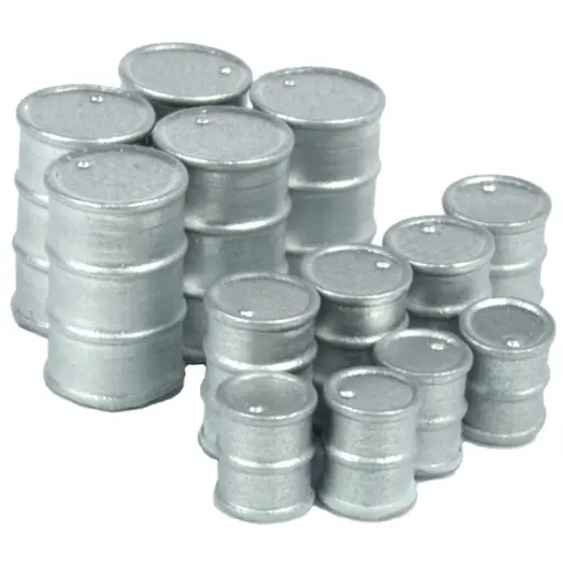 [87T22206] Fûts métalliques argent - 87TRAIN 22206 - HO 1/87