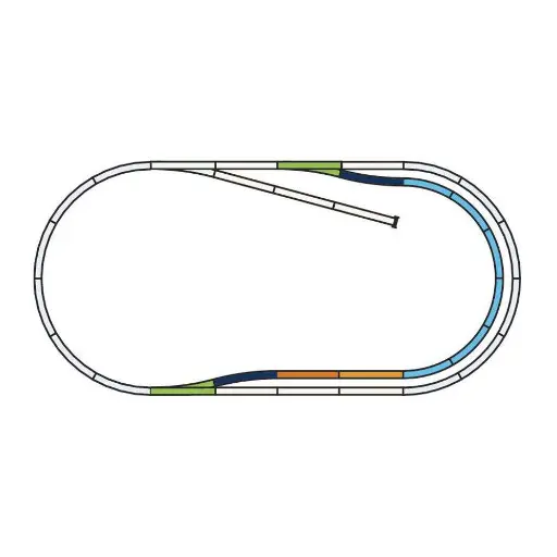 [PI55320] Set Extension de voies sans ballast Set C Piko 55320 - HO : 1/87 - 182 x 88 cm