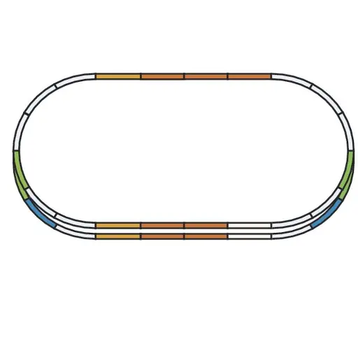 [PI55340] Set Extension de voies sans ballast Set E Piko 55340 - HO : 1/87 - 182 x 95 cm