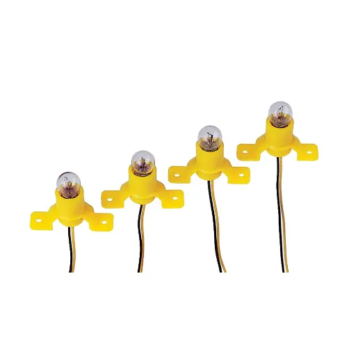 [PI55757] Pack de 4 culots à vis avec ampoule Piko 55757- HO 1/87  - 16 V