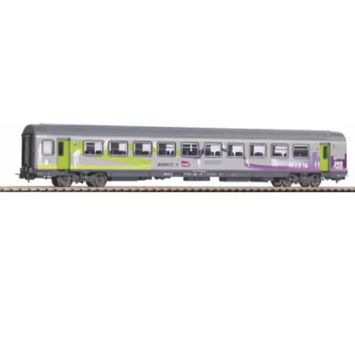 [PI97112] Voiture Corail VTU "Intercités" Gris + Imprimé Vert & Violet - PIKO 97112 - HO : 1/87