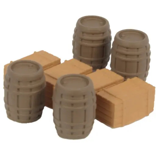 [87T22222] Caisse & tonneaux en bois - 87TRAIN 22222 - HO 1/87