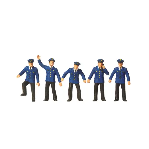 [PR10012] Lot de 5 personnels de poste d'aiguillage de la DB PREISER 10012 - HO 1/87