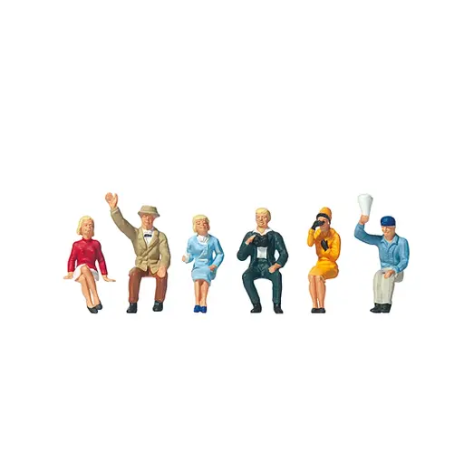 [PR10025] Pack de 6 Spectateurs assis - Figurine - PREISER 10025 - Échelle HO : 1/87ème