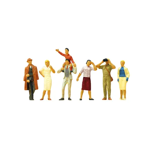 [PR10026] Pack de 7 Spectateurs debout - Figurine - PREISER 10026 - Échelle HO : 1/87ème