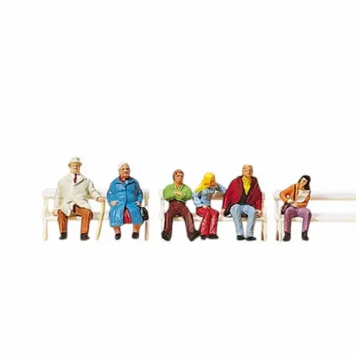 [PR10027] 3 couples sur des bancs - Preiser 10027 - HO 1/87