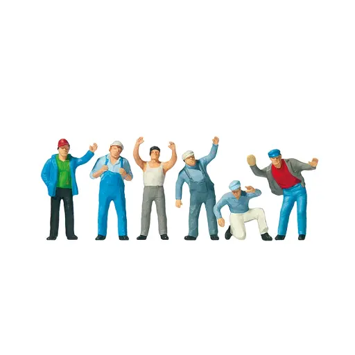 [PR10036] Lot de 6 Camionneurs - Figurine - PREISER 10036 - Échelle HO 1/87