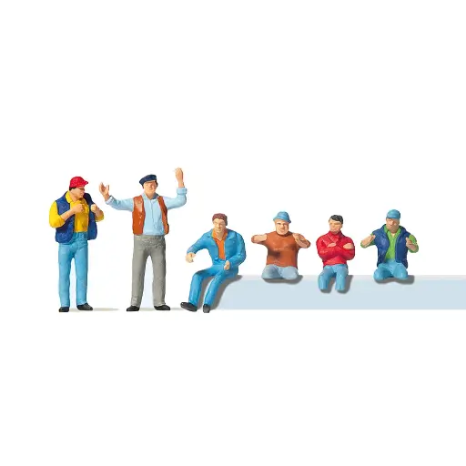 [PR10038] Pack de 6 Camionneurs - Figurine - PREISER 10038 - Échelle HO : 1/87ème