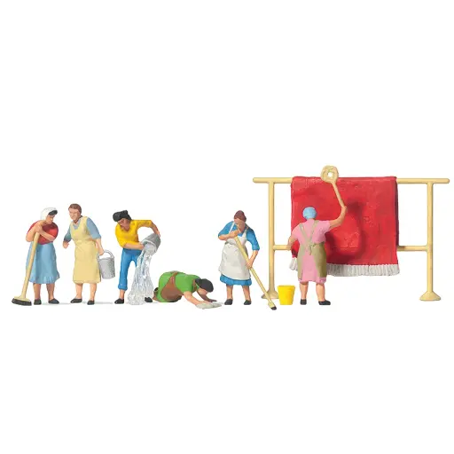 [PR10059] Pack de 6 Femmes de ménages - Figurine - PREISER 10059 - Échelle HO : 1/87ème