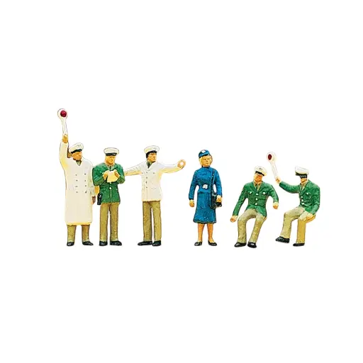 [PR10064] Pack de 6 Personnages "Police routière" - Figurine - PREISER 10064 - Échelle HO : 1/87ème
