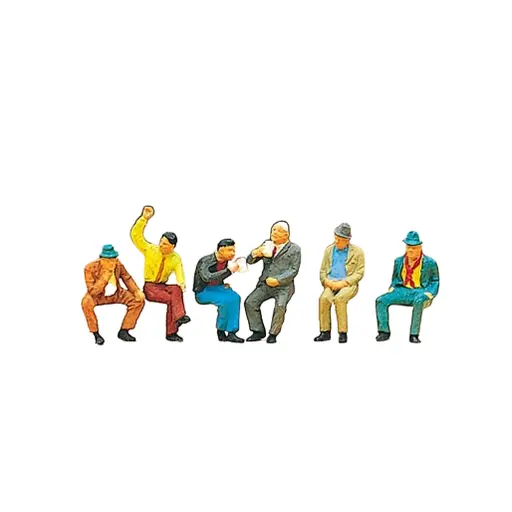 [PR10097] Lot de 6 personnages assis - Preiser 10097 - HO 1/87