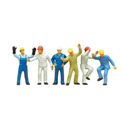 [PR10105] 6 ouvriers de l'industrie - Preiser 10105 - HO 1/87