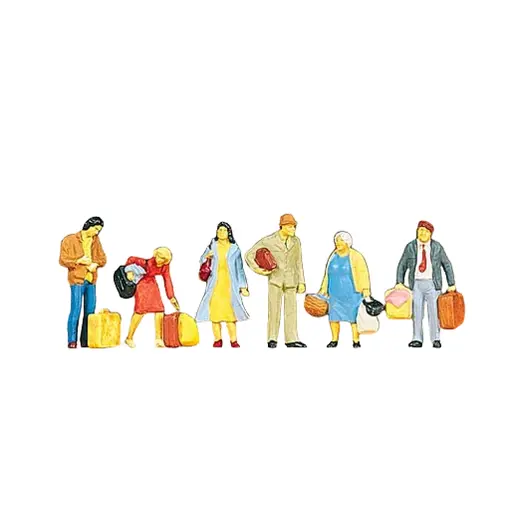 [PR10114] Lot de 6 personnages voyageurs - Preiser 10114 - HO 1/87