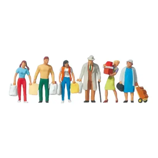 [PR10121] 6 personnages au shopping - Preiser 10121
