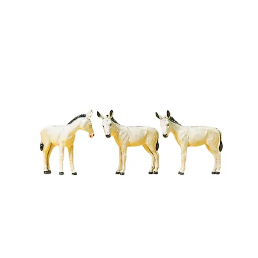 [PR10151] Lot de 3 Anes - Preiser 10151 - HO 1/87