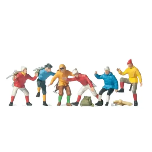 [PR10190] Lot de 6 Alpinistes + Accessoires - Preiser 10190 - HO : 1/87