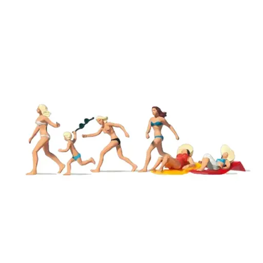 [PR10211] 6 figurines à la plage - Preiser 10211 - HO 1/87