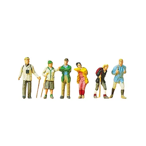 [PR10290] Lot de 6 Randonneurs - Preiser 10290 - HO 1/87