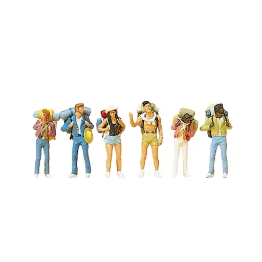 [PR10296] Lot de 6 jeunes voyageurs - Preiser 10296 - HO 1/87